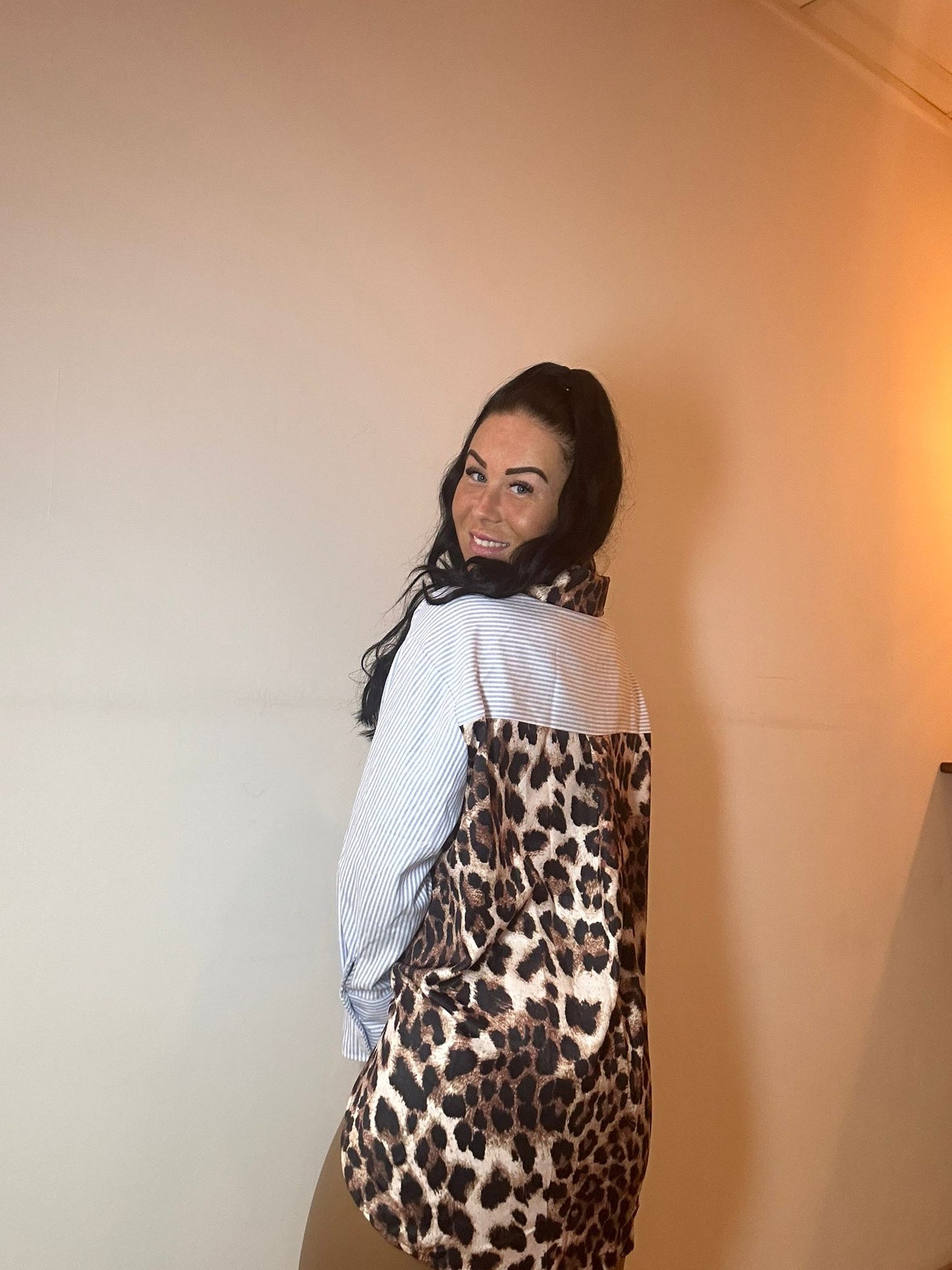 Leopard striped blouse