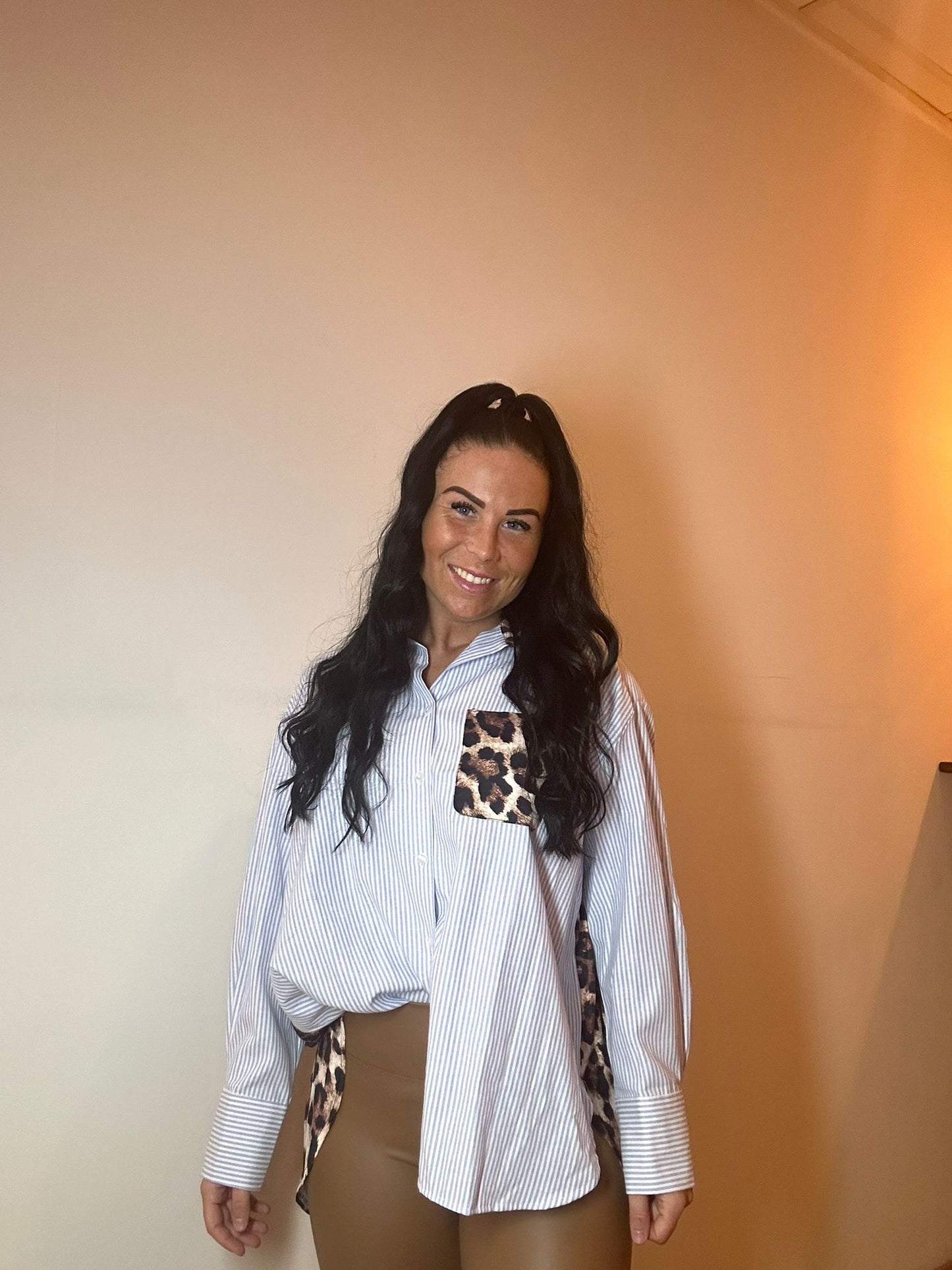 Leopard striped blouse