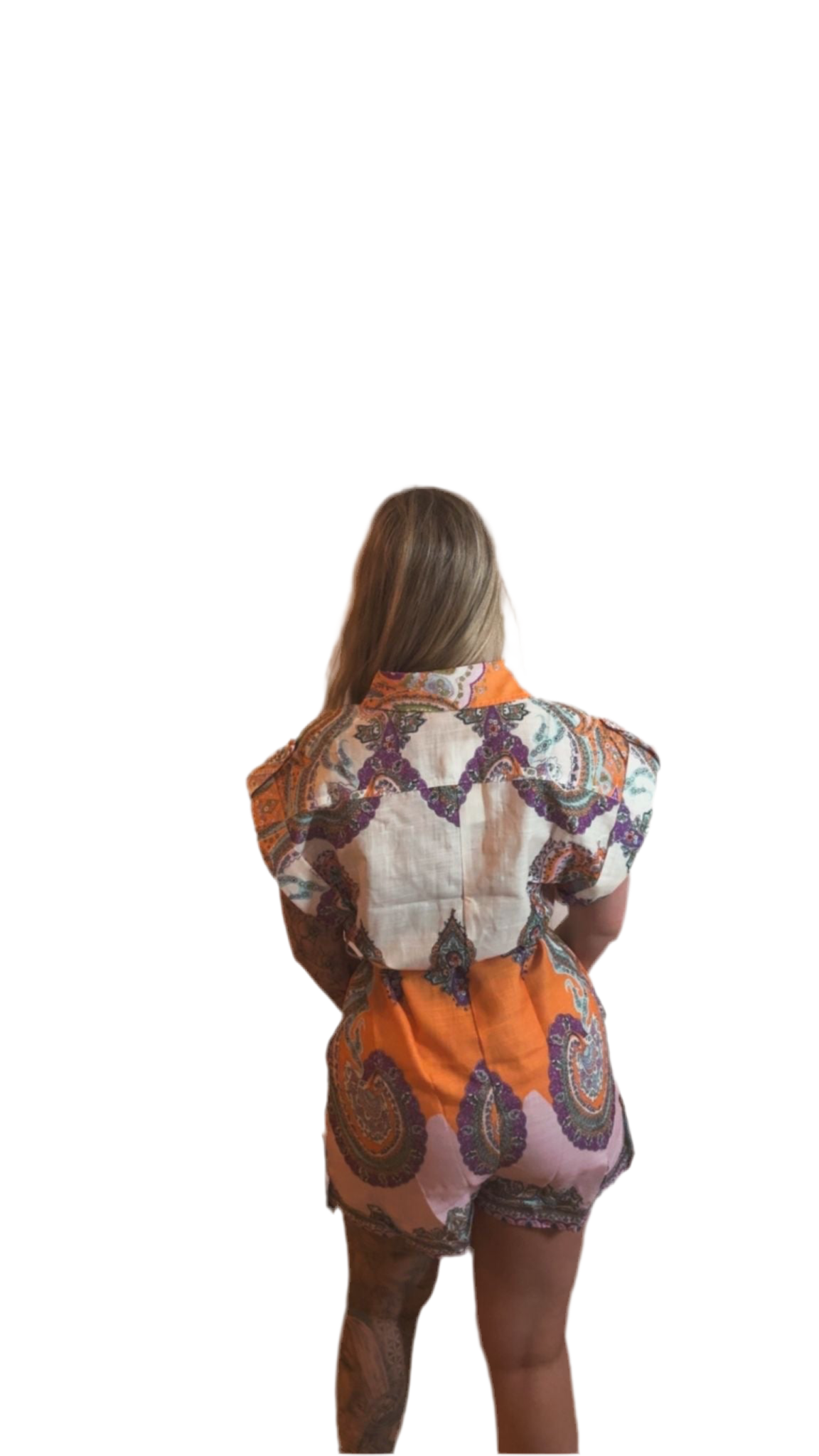 playsuit jumpsuit orange spring