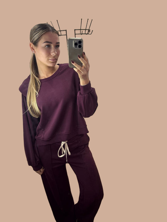 Bordeaux rood joggingpak