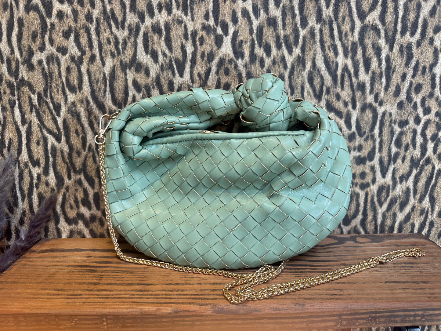 Tas “Braided Chic” – Mintgroen