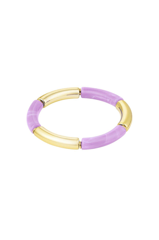 Leuke tube armband Lila goud